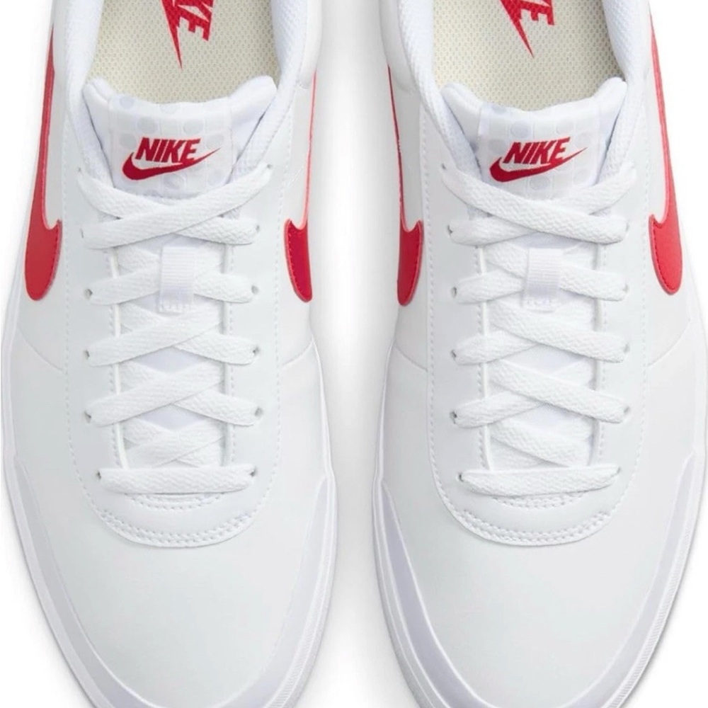 Nike bruin leather Men's White and Red Athletic Sneakers